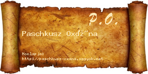 Paschkusz Oxána névjegykártya